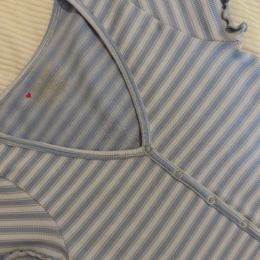 Striped Blue and White Top